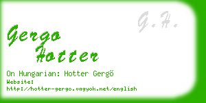 gergo hotter business card